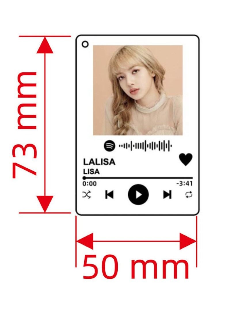 Generic - Blackpink Acrylic Keychain Lyrics Key Ring With Chain - Image 1
