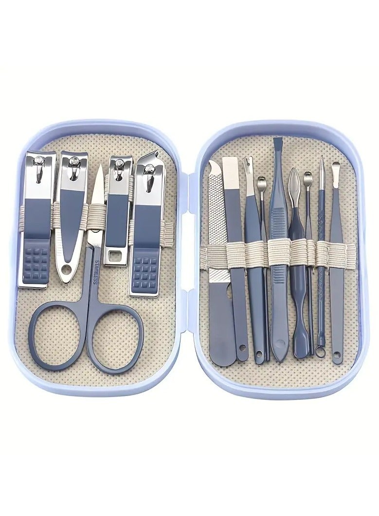 VIUAUAX 14pcs Professional Pedicure and Manicure Tool Kit, Nail Clipper Cutter Set,Stainless Steel Manicure And Pedicure Tools, Featuring Modern Style Concave Edge Nail Clippers And Grooming Tools, Including A Portable Storage Box - A Unisex Odorless Nail Care Kit  - Image 1