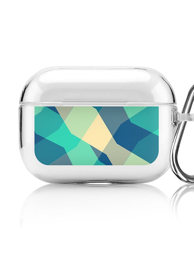 Stylizedd Classic Clear printed Case for Apple AirPods Pro 2nd Generation Thin Transparent Cover [Designed for Apple AirPods Pro 2nd Generation] - Checkered Aqua - Image 1