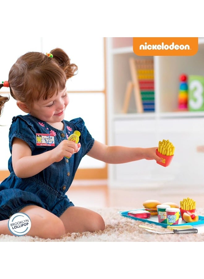 Lollipop Spongebob Kids Kitchen Playset - Interactive Play Food with 2 Krabby Patty Burgers, Seafoam Shake, Kelp Fries, Spongebob Toys Kitchen Set for Kids Ages 3-5 - Image 1