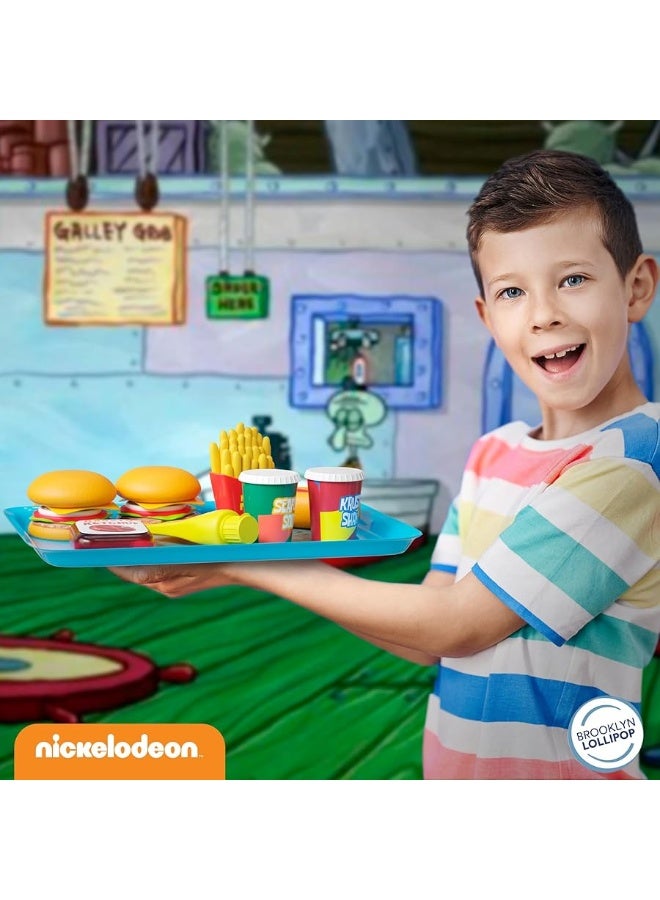 Lollipop Spongebob Kids Kitchen Playset - Interactive Play Food with 2 Krabby Patty Burgers, Seafoam Shake, Kelp Fries, Spongebob Toys Kitchen Set for Kids Ages 3-5 - Image 2