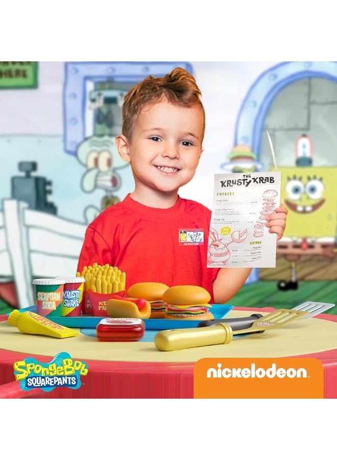Lollipop Spongebob Kids Kitchen Playset - Interactive Play Food with 2 Krabby Patty Burgers, Seafoam Shake, Kelp Fries, Spongebob Toys Kitchen Set for Kids Ages 3-5 - Image 3