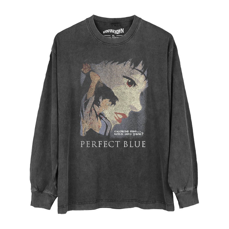 Not Linen'S Ministry Of Short Sleeve Hyun Min Perfect Blue Animation Cotton American Casual Retro Washed Black T-Shirt - Image 1