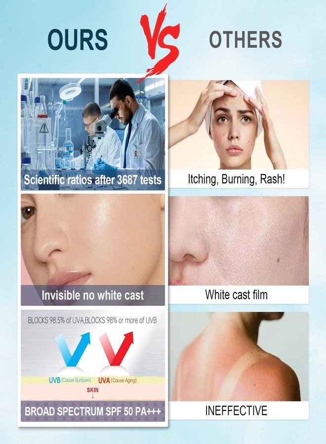 فجه واقي شمس معدني للوجه من VGO، آمن على الشعاب المرجانية، مرطب للوجه خالٍ من الزيوت مع عامل حماية من الشمس 50، حماية واسعة النطاق من الأشعة فوق البنفسجية UVA/UVB، خفيف الوزن، لا يسد المسام، حجم مناسب للسفر 1.69 أونصة سائلة - Image 4