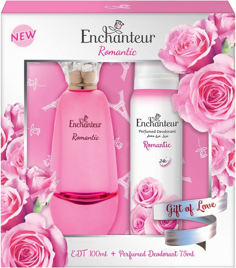 Enchanteur Giftpack Romantic EDT 100ml + Perfumed Deodorant 75ml - Image 2