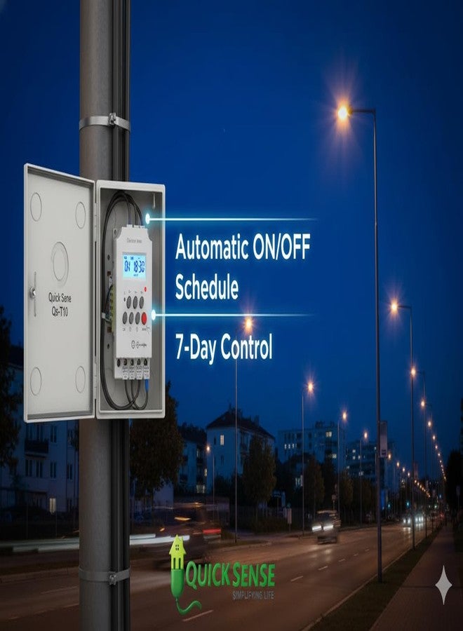 Quick Sense (Qs-T10) Digital Electronic Timer Switch 220V 25A DIN Rail Programmable | Automatic On/Off Switch Timer for Lights, Water Pumps, and Appliances | Energy-Saving Digital Timer Plug - Image 2