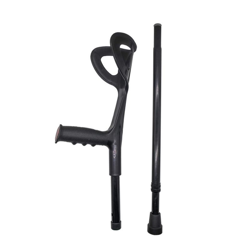 VISIONU Lightweight Foldable Forearm Crutch, Aluminum Walking Stick,Height Adjustable, Ergonomic Handle with Comfortable Grip 2ZG-02BM (Black) - Image 2
