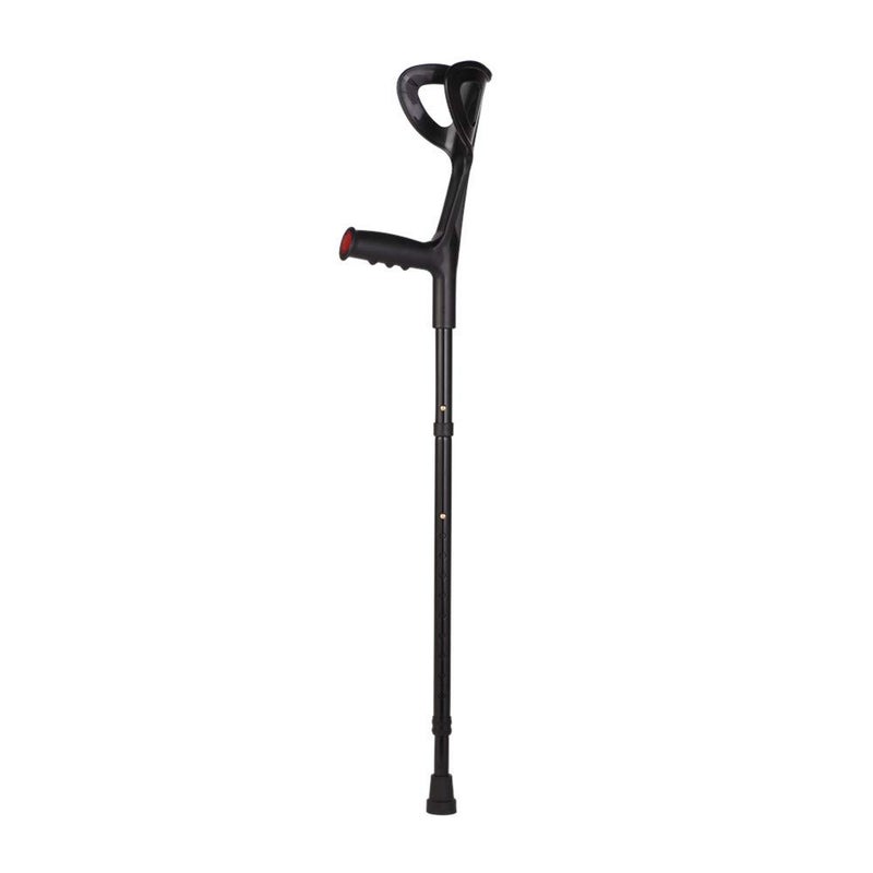 VISIONU Lightweight Foldable Forearm Crutch, Aluminum Walking Stick,Height Adjustable, Ergonomic Handle with Comfortable Grip 2ZG-02BM (Black) - Image 1
