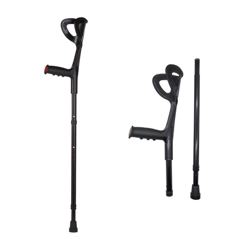 VISIONU Lightweight Foldable Forearm Crutch, Aluminum Walking Stick,Height Adjustable, Ergonomic Handle with Comfortable Grip 2ZG-02BM (Black) - Image 3