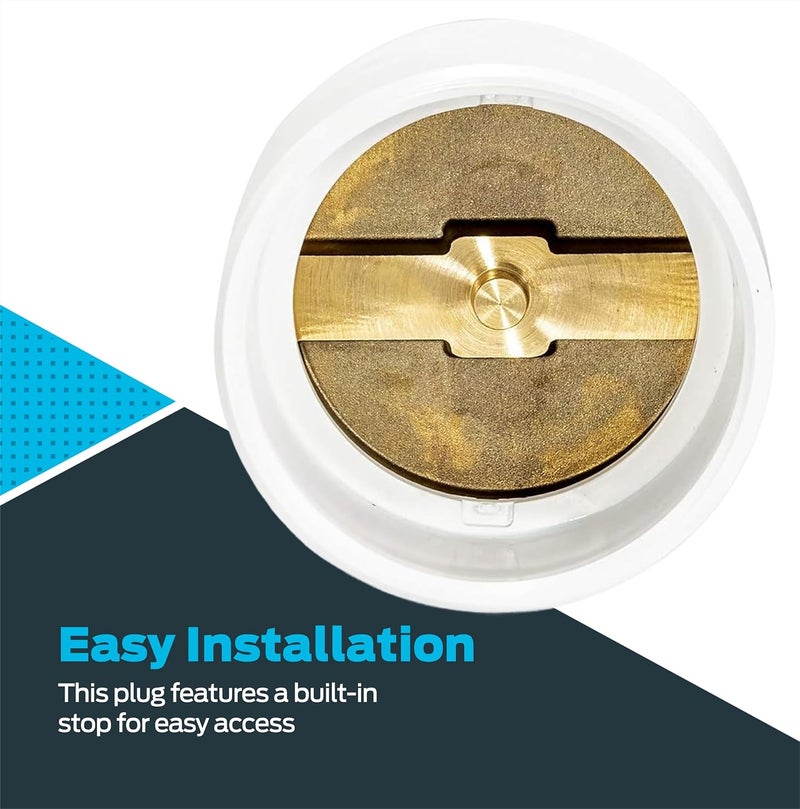 EZFLO 3 x 4 Inch PVC Cleanout with Brass Plug for Tubular Drain Applications, White, 15336 - Image 5