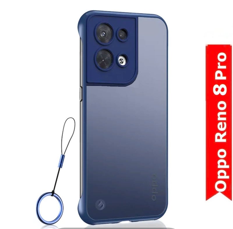 REALCASE Oppo Reno 8 Pro 5G Back Cover Case | Stylish Frameless Matte Hard Back Skin | Soft TPU Shock Proof Bumper Back Cover for Oppo Reno 8 Pro 5G (Blue) - Image 3