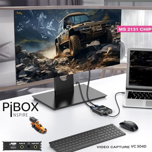 PiBox India 4K HDMI جهاز التقاط الفيديو PRO للبث المباشر، Full HD 1080P 60FPS، 4K USB3.0 HDMI إلى USBC، ميكروفون، مدخل ومخرج صوت، 1080P60 للبث المباشر للألعاب - Image 3