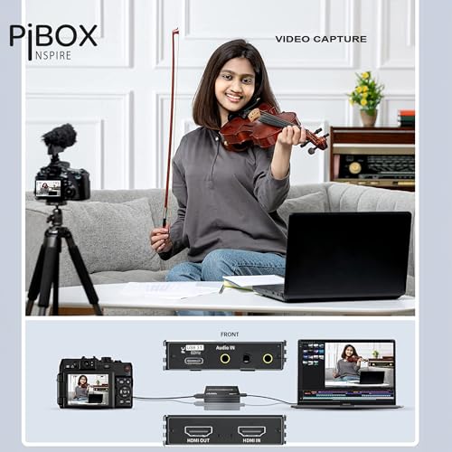 PiBox India 4K HDMI جهاز التقاط الفيديو PRO للبث المباشر، Full HD 1080P 60FPS، 4K USB3.0 HDMI إلى USBC، ميكروفون، مدخل ومخرج صوت، 1080P60 للبث المباشر للألعاب - Image 4