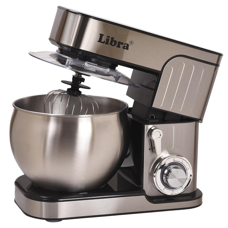 Libra Premium Stand mixer For Baking 1300 Watts Dough Maker With Stainless steel Outer Shell 6 Liter SS Bowl 4 Safety Features Metal Gears Planetary Rotation - Image 1