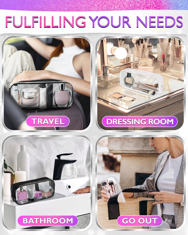 KETAR Small Makeup Bag for Purse – 2 Pcs Clear Zipper Pouches, Soft, Elastic, Waterproof Plastic Small Cosmetic Bag for Purse, Space-Efficient, Stylish Design – Great for Organizing Essentials on the Go - Image 5