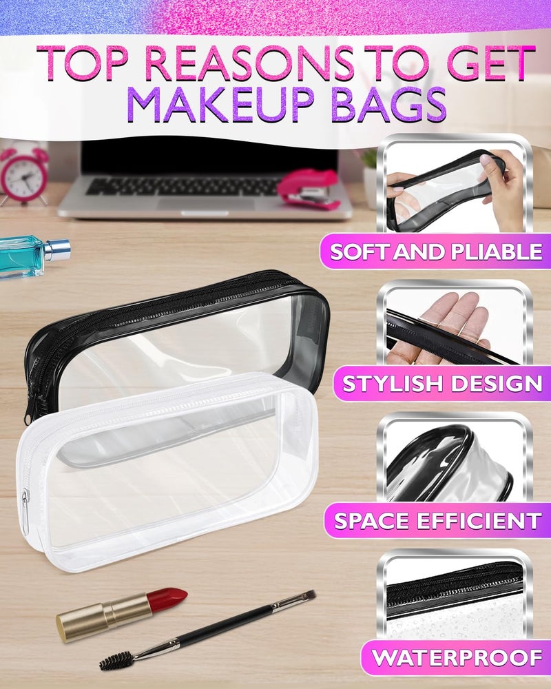 KETAR Small Makeup Bag for Purse – 2 Pcs Clear Zipper Pouches, Soft, Elastic, Waterproof Plastic Small Cosmetic Bag for Purse, Space-Efficient, Stylish Design – Great for Organizing Essentials on the Go - Image 4