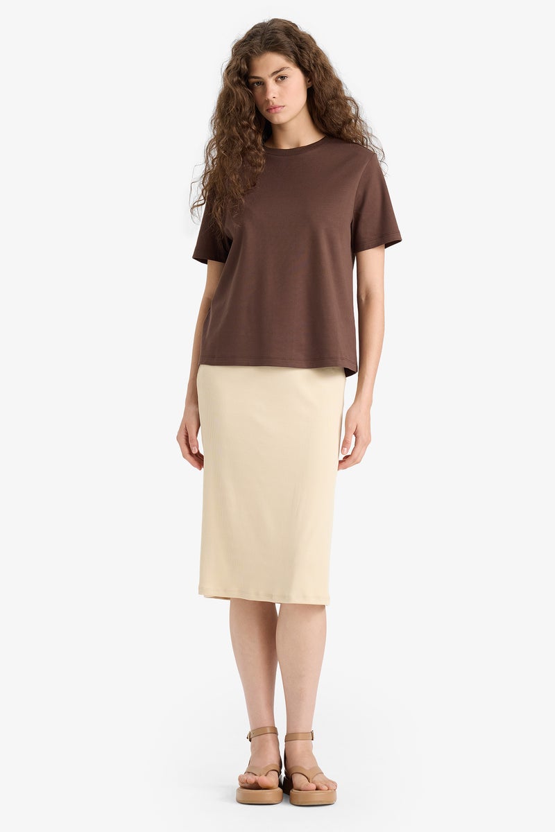 DeFacto Woman Pencil Skirt Camisole Normal Waist Midi Knitted Skirt  - Image 3