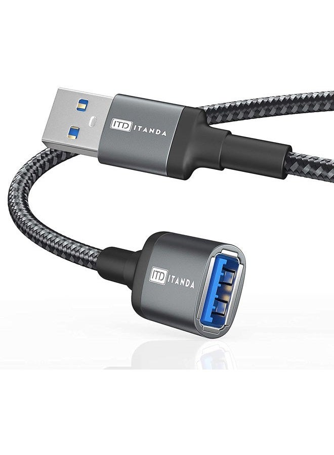 3FT USB Extension Cable USB 3.0 Extension Cord Type A Male to Female 5Gbps Data Transfer for Keyboard, Mouse, PlayStation, Xbox, Flash Drive, Printer, Camera and More, Grey