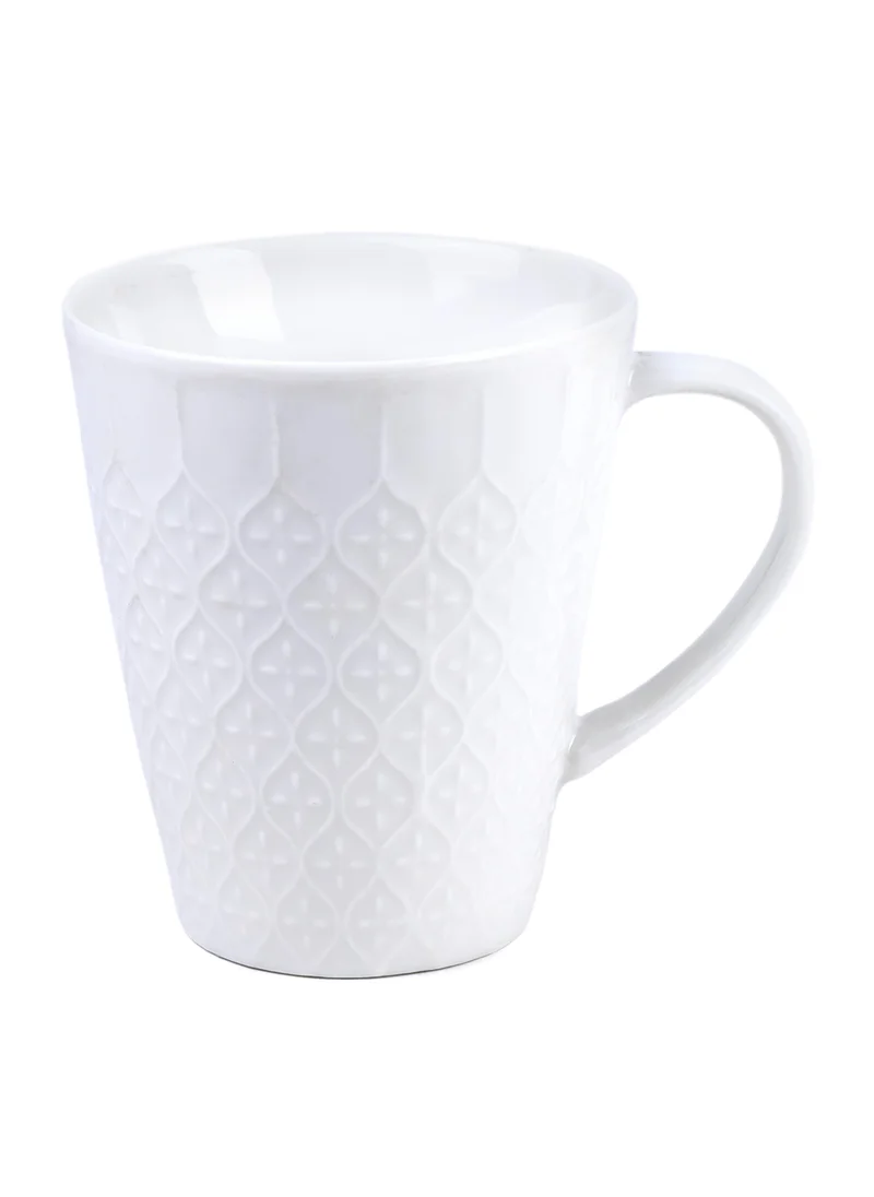 Shallow Shallow   330Ml Porcelain Ceramic Cup Mug - 8.5X9.9Cm White With Assorted Color Line