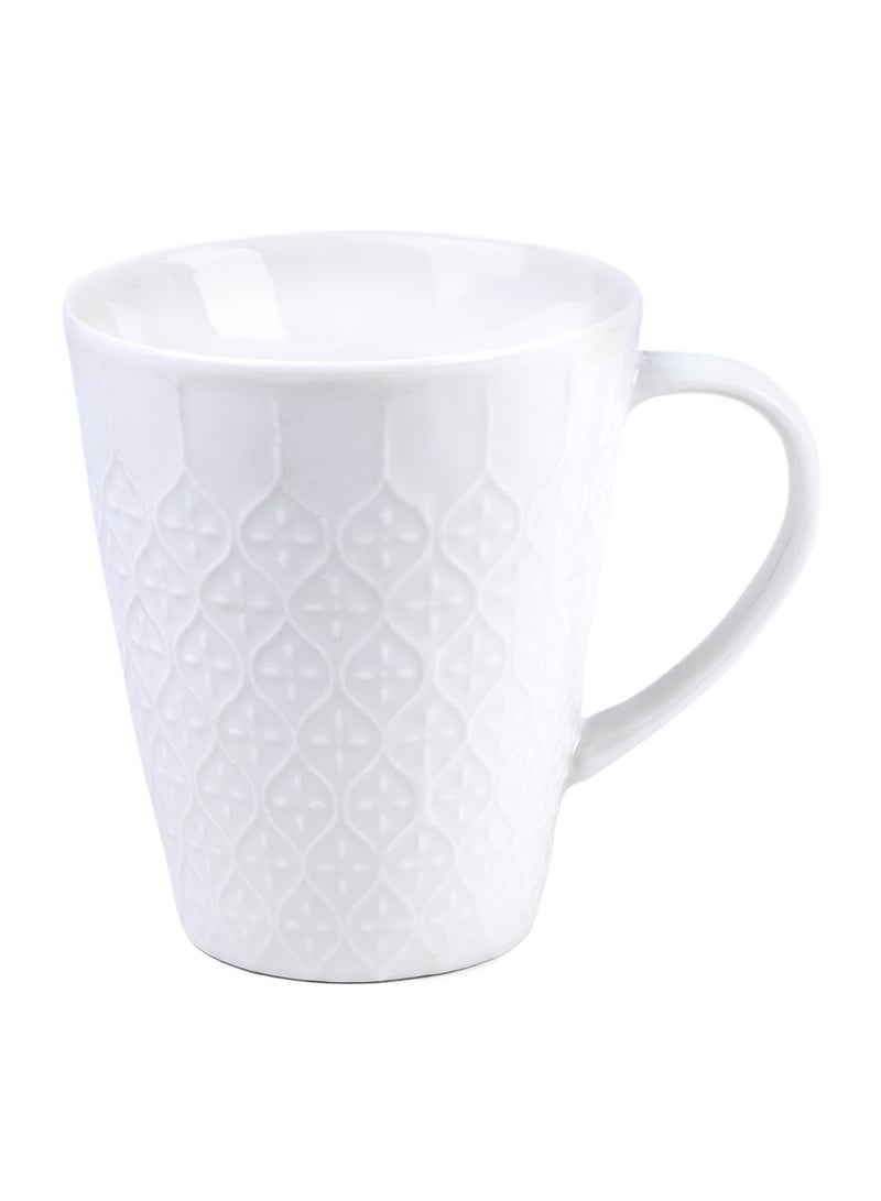 Shallow 330Ml Porcelain Ceramic Cup Mug - 8.5X9.9Cm White