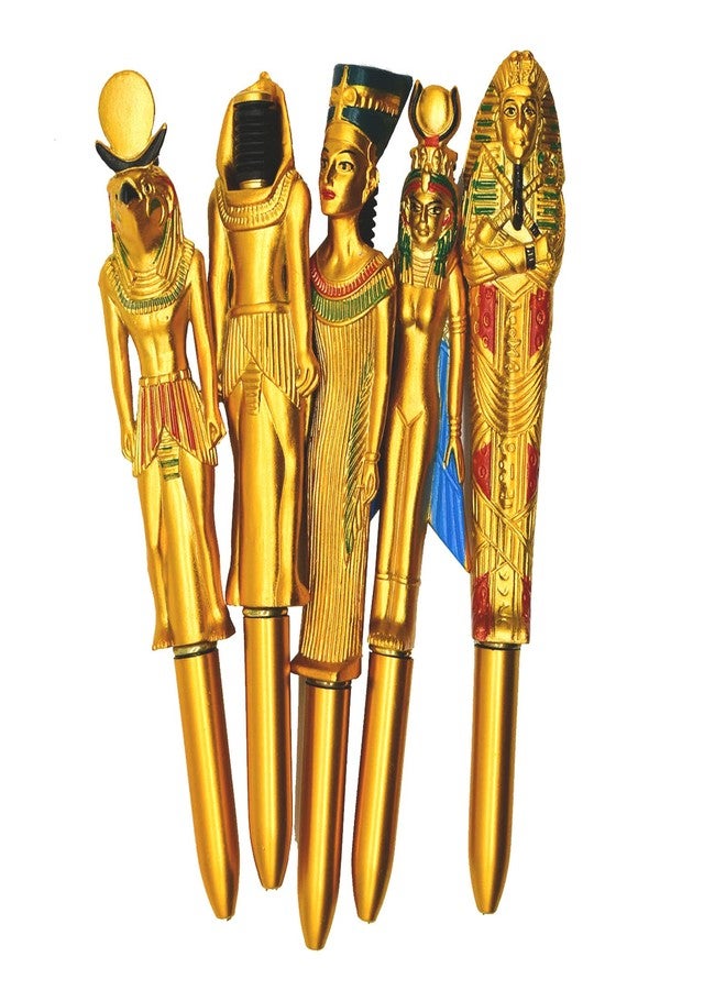 Lopenle 15PCS Novelty Egyptian Pharaoh Pens Egypt Pens Creative Retractable Ballpoint Pen 0.5mm Blue Ink For Adults School Home Office Stationery Store - Image 5