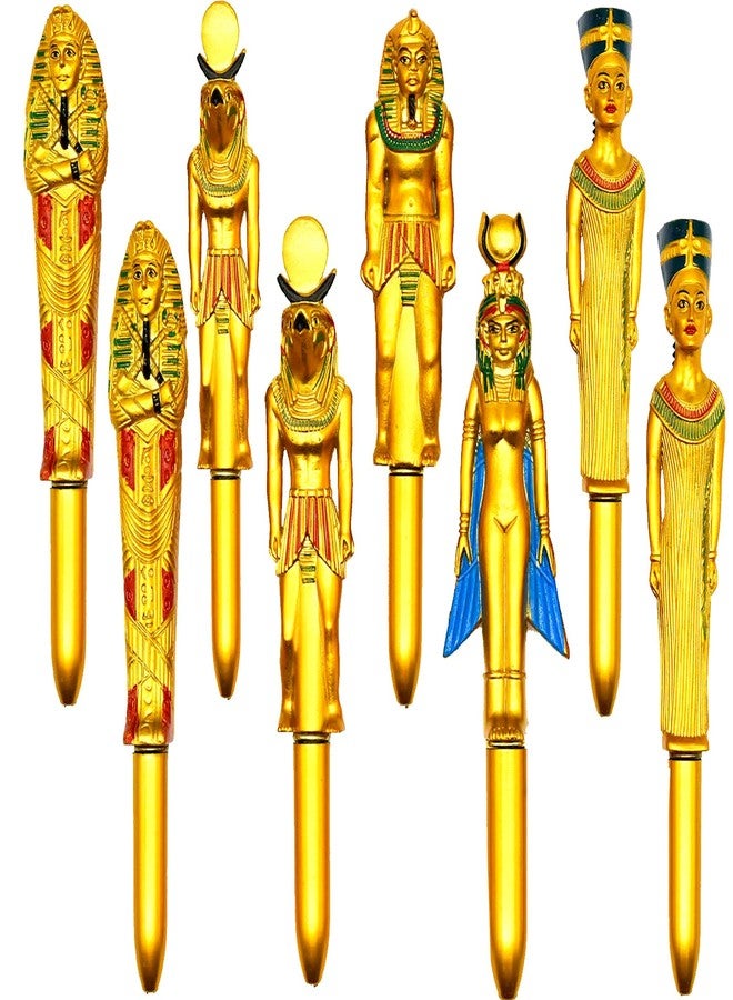 Lopenle 15PCS Novelty Egyptian Pharaoh Pens Egypt Pens Creative Retractable Ballpoint Pen 0.5mm Blue Ink For Adults School Home Office Stationery Store - Image 1