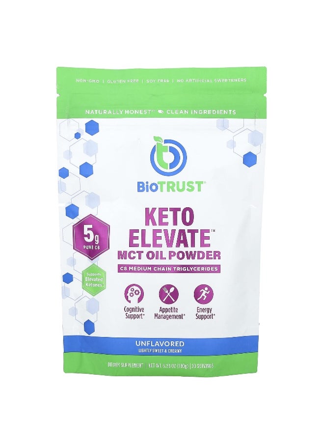 BioTrust BioTRUST, Keto Elevate™, MCT Oil Powder, Unflavored, 6.35 oz (180 g)  - Image 1