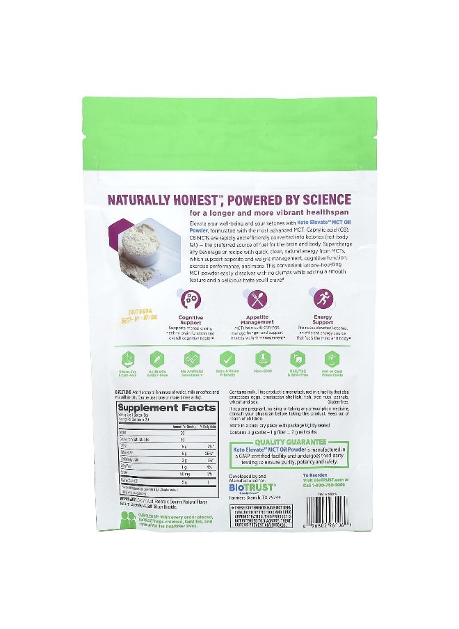 BioTrust BioTRUST, Keto Elevate™, MCT Oil Powder, Unflavored, 6.35 oz (180 g)  - Image 2