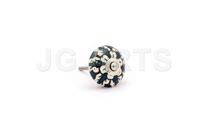 JGARTS 20 Ornate Aqua Blue Green Assorted Colour Floral Ceramic Knobs for Cabinets & Cupboards - Hand Painted Pulls - Image 4