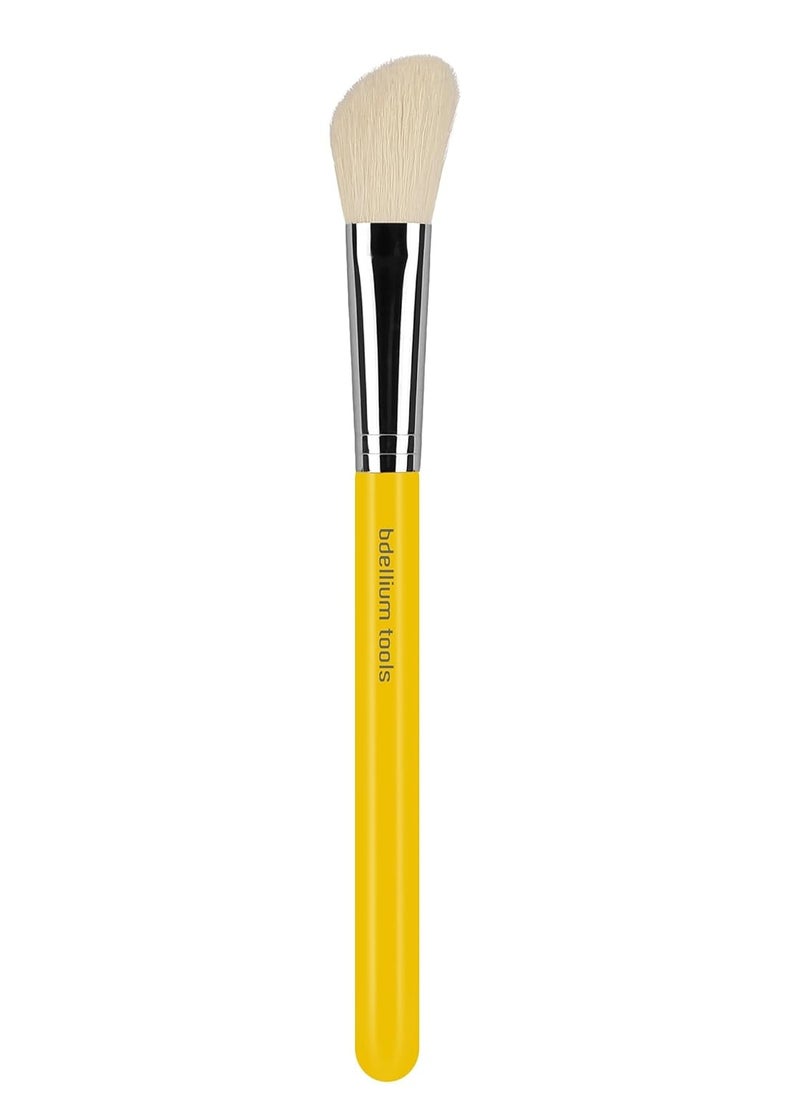 Bdellium Tools Bdellium Tools Professional Makeup Brush - Studio Series 942 Slanted Contour - With Mix of Soft Synthetic & Natural Fibers, For Adding Dimension to the Face (Yellow, 1pc)  - Image 1