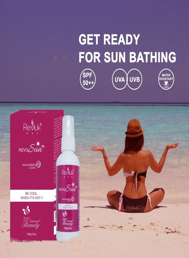 Revluk Revosun spf 50++ Sunscreen Lotion - for Oily or Acne prone skin, Very Water Resistant, Paraben & Sulphate free, 100g - Image 2