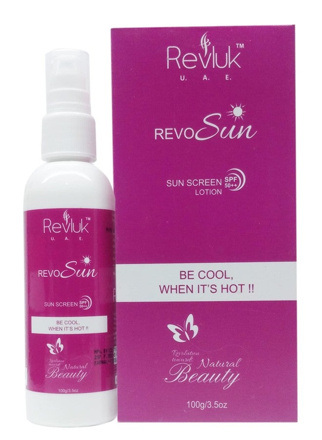 Revluk Revosun spf 50++ Sunscreen Lotion - for Oily or Acne prone skin, Very Water Resistant, Paraben & Sulphate free, 100g - Image 1