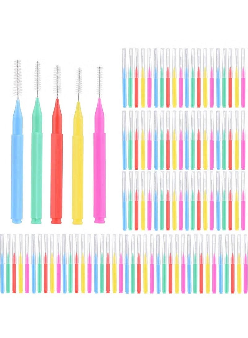 Generic 100 PCS Interdental Brushes Dental Floss Toothpick Braces Brush Tooth Cleaning Tool Care Tooth Cleaning Tool (Multicolour)  - Image 1