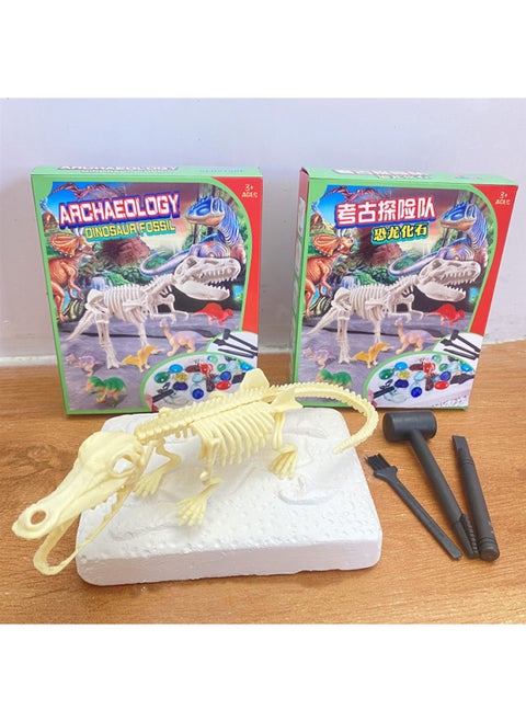 Children's Archaeological Digging Toys Science And Education Puzzle DIY Dinosaur Fossil Skeleton Model Colorful Gem Blind Box Wholesale-Color:Color Box-crocodile Dragon Skeleton [both In Chinese And English Packaging]]