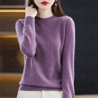 Base Shirt Womens Autumn and Winter Crewneck Sweater Womens Pullover New Knitted Sweater Womens Thin Non-Wool Sweater Cross-border Sweater Dark purple - pzsku/ZD688EEB3D89EEA4BC455Z/45/1746232711/3526e1b9-0be8-4e13-8895-0d22f613b486