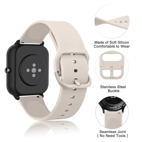 Tobfit 18mm Silicone Watch Strap Compatible for Titan, Timex, Casio, Sonata etc, Quick Release Sport Loop Colorful Strap,Starlight - Image 3