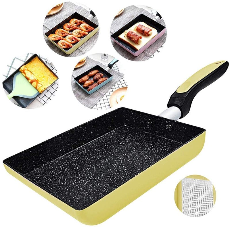 HARI® Omelet Pan/Egg Pan, Deep Gas Induction Mini Kitchen Non Stick Coating Cookware Pancake Pots Frying Pan (Yellow) - Image 3