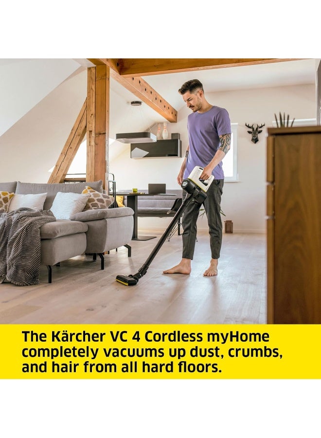 KARCHER VC 4 Cordless myHome Vacuum Cleaner – Lightweight 2-in-1 Stick & Handheld Vacuum with Power Lock, 30-Min Runtime, Wall Mount & 3-Stage Bagless Filter System 0.65 L 21.6 W 11986310.0 White - Image 2