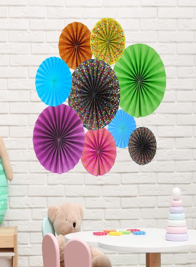 Tevxj 12 Pieces Confetti Hanging Paper Fans for Classroom Decorations Colorful Confetti Dots Round Paper Garlands Tissue Confetti Bulletin Board for Teacher School Library Office Decoration - Image 5