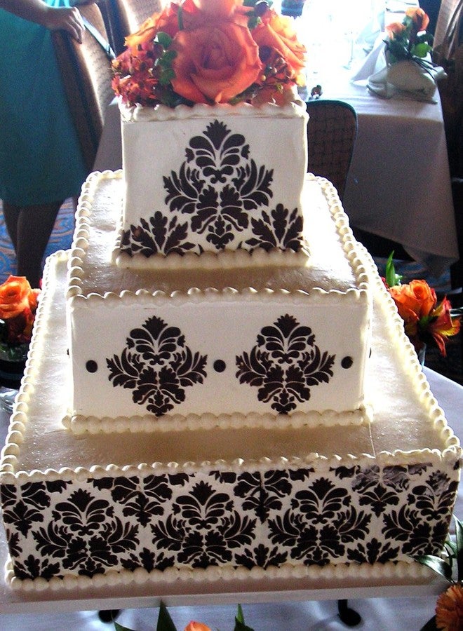 Designer Stencils Damask Cake Stencil Side (4.5"H x 12.5"W) - Image 2