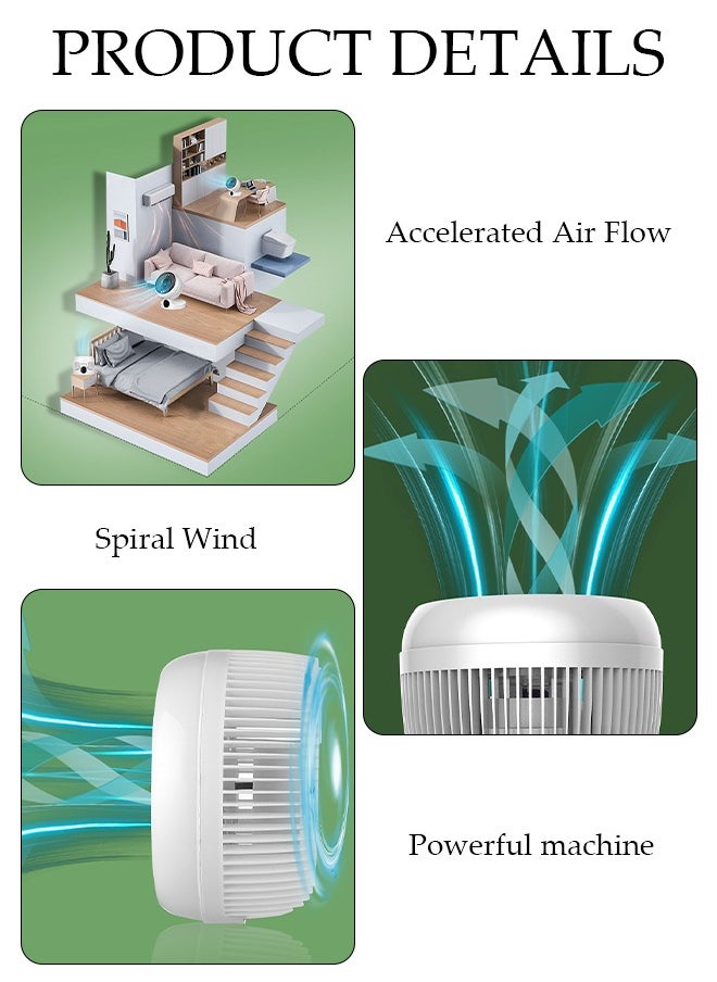 DUNISO Table Air Circulator Fan Desk Fan, Folding Rechargeable Battery Operated Fan with 3 Speed Regulation, USB Fan Quiet, for Home, Office, Travel, Camping, Outdoor  - Image 4