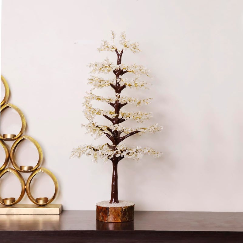 Shubhanjali Shubhanjali Clear Quartz Crystal Tree Big 1500 Beads Home Decoration Items for Living Room Showpieces Home Dcor Christmas Decorative Items  - Image 4