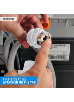 BUILDSKILL Buildskill Premium 3 Meter Flexible Washing Machine Inlet Hose Pipe for Front Top Loading Fully Automatic Washing Machine Easy to Connect and Install Lock Type Tap Adapter 1 Grey  - Image 3