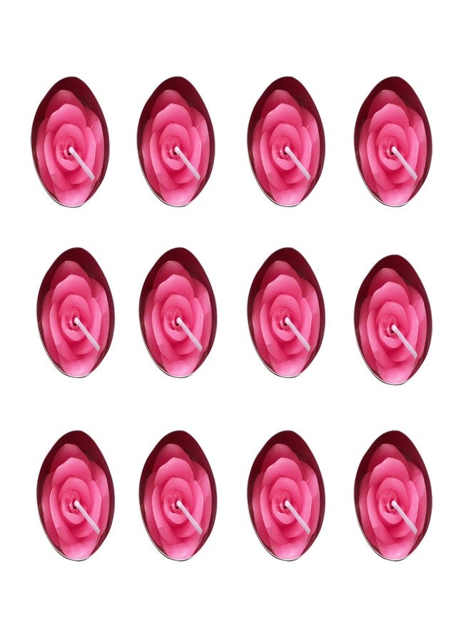 T-shin Rose Tealight Candles,12 Pieces Handmade Delicate Flower Candles with 100PCS Silk Rose Petals,Mini Candle Discs for Weddings,Anniversaries, Birthdays,Home Decoration,Spa,Relaxation (Pink) - Image 1