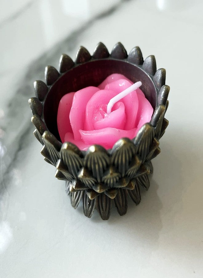 T-shin Rose Tealight Candles,12 Pieces Handmade Delicate Flower Candles with 100PCS Silk Rose Petals,Mini Candle Discs for Weddings,Anniversaries, Birthdays,Home Decoration,Spa,Relaxation (Pink) - Image 4