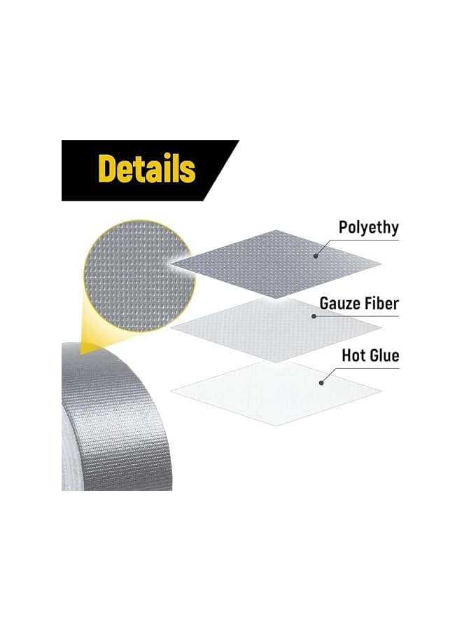 PROMASS Pack Of 6 promass Heavy Duty Duct Tape (2 Inch/48MM Width X 45 Metres/150 Feet) Waterproof Adhesive Tape Great for General-Purpose Use, Home repairing, DIY work, Auto repair and Outdoor activities - Image 2