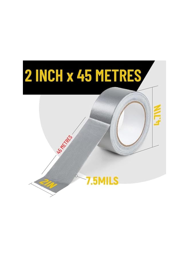 PROMASS Pack Of 6 promass Heavy Duty Duct Tape (2 Inch/48MM Width X 45 Metres/150 Feet) Waterproof Adhesive Tape Great for General-Purpose Use, Home repairing, DIY work, Auto repair and Outdoor activities - Image 3