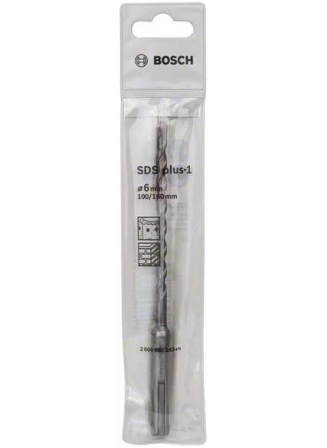 BOSCH Bosch - Sds Plus-1 Drill Bit, For Rotary Hammer Drills, Optimised For Drilling In Concrete, 2-Flute U-Shape Flute Design Provides Effective Dust Removal, 6.00 Mm Diameter, 160 Mm Total Length, 1 Pcs  - Image 1