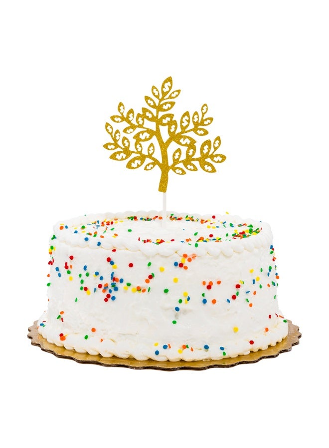 Restaurantware Top Cake 7 X 4.5 Inch Cake Toppers, 100 Money Tree Design Cake Topper Inserts - Durable, With Glitter Detail, Gold Paper Cake Decoration, Birthday, Baby Shower, Wedding, Supplies - Image 2