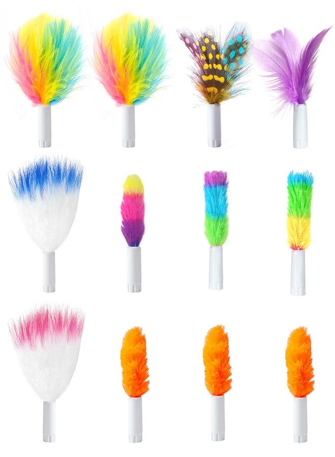 ORSDA 12 Pcs Feathers Replacement and Soft Furry Accessories ONLY Fits Cat Toys, Interactive Toys for Indoor Cats-NOT fits for Other Brand Toys - Image 1